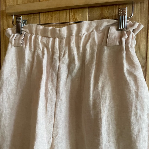 No. 6 Store Linen Wide Leg Culottes Pants Dusty Pink Crop Wide Leg - Picture 2 of 5